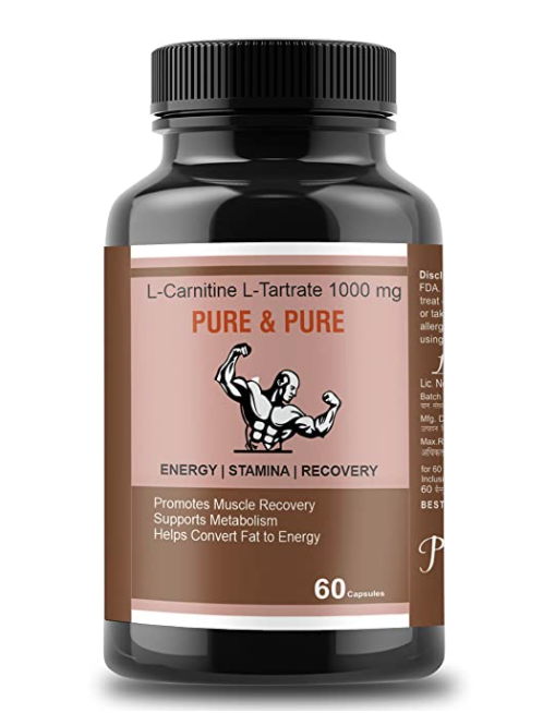 L-Carnitine L-Tartrate 1000mg for Strength & Weight Management Pack of Pure & Pure Healthcare India L-Carnitine L-Tartrate 1000mg for Strength & Weight Management Pack of Pure & Pure Healthcare India