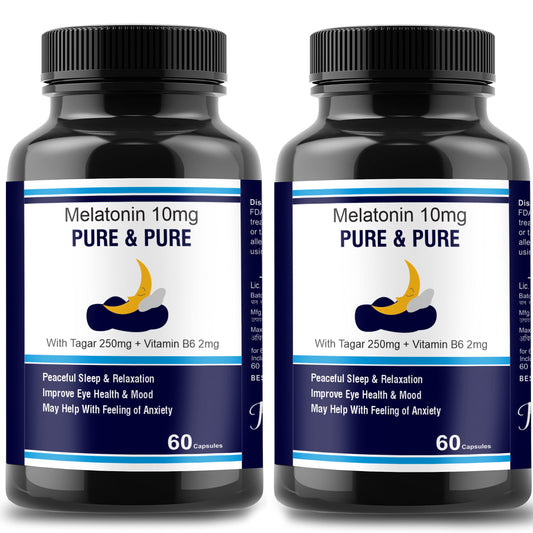 Pure & Pure Healthcare Organics Melatonin Capsules for Better Sleep cycle & Relaxation - 60 Capsules