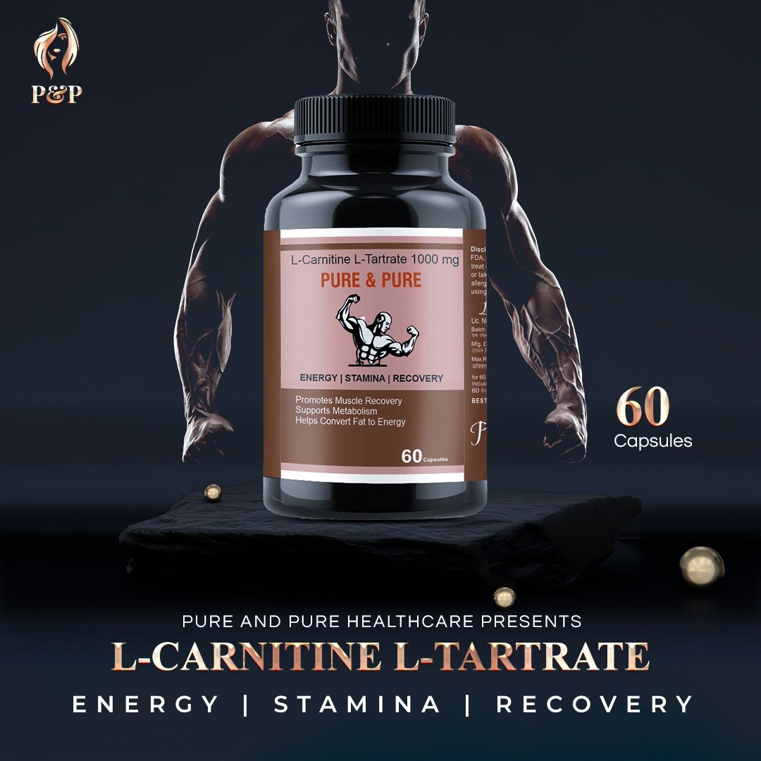 L-Carnitine L-Tartrate 1000mg for Strength & Weight Management Pack of Pure & Pure Healthcare India L-Carnitine L-Tartrate 1000mg for Strength & Weight Management Pack of Pure & Pure Healthcare India